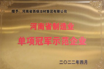 亿百体育（北京）责任有限公司集团顺利获批2022年河南省制造业单项冠军荣誉